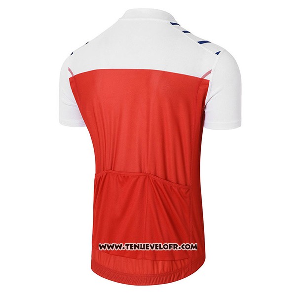 2017 Maillot Ciclismo Coq Sportif Tour DE France Rouge et Blanc Manches Courtes et Cuissard